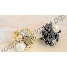 Кольцо pearl rose open ring